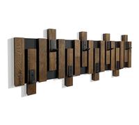 Perchero de pared de madera de roble, diseño de lamas, color negro, moderno, natural, 2 dimensiones (80 cm, marrón)