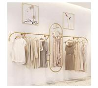 Perchero de Pared Dorado para riel de Ropa, Percheros para Ropa al por Menor Perchero Dorado, Barra para Colgar Ropa montada en la Pared,Estante de exhibición para Ropa,Estante para Colgar en la Pared