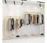 Perchero de Pared Dorado para Ropa, Estante de exhibición Industrial Moderno para Tienda de Ropa de Boda, para Tiendas de Ropa Boutique Creativas, Gran Capacidad