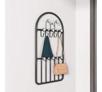 Perchero de pared escalonado con ganchos para entrada y pasillo, colgador multicapa que ahorra espacio, no requiere perforaciones