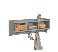 Perchero de pared estantería de pared con 4 ganchos gris 100 x 25 x 35 cm fhk28-hg sobuy 25 cm