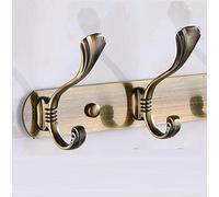Perchero de pared industrial vintage - Percha de metal resistente con 4-8 ganchos de acero inoxidable antiguo para entrada, vestíbulo y decoración del hogar (bronce plateado dorado)