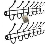 Perchero de pared KADAX, gancho para armario, barra de ganchos, negro, 7 ganc...