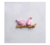 Perchero de pared para pájaros, estante rústico para colgar en la pared, colgador de rama de pájaros para abrigos, sombreros, llaves, toallas, colgador de almacenamiento de ropa (2-4 ganchos), rosa-2