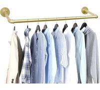 Perchero de pared para ropa, de hierro industrial, tendedero multiusos para lavandería, barra de suspensión resistente para almacenamiento en el armario