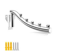 Perchero de Pared Plegable, Acero Inoxidable Ropa Percha Plegable Organizador Ahorrar Espacio Colgador de Ropa Montado Pared Riel Secado de Pared para Sala, Cuarto, Baño, Lavandería, Balcón, Oficina