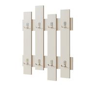 [en.casa] Perchero de Pared Raseborg con 16 Ganchos Diseño para Entrada Dormitorio Oficina Colgador para Prendas Bolsos 80 x 60 x 3 cm - Beige