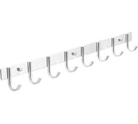 Perchero de pared resistente, gancho de pared de estilo moderno, colgador multifuncional de aluminio inoxidable, 60 cm, perfecto para el hogar, oficina y entrada, elegante acabado plateado