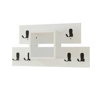 Perchero de pared vänd con compartimento 32x60x14 cm - blanco [en.casa]