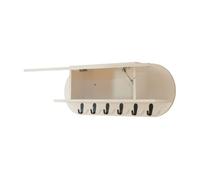 Perchero de pared vilkön con puerta abatible 80x16x30 cm - beige [en.casa]