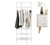 Perchero de pasillo - Organizador de abrigos de metal de pie, moderno estante de ropa, unidad de almacenamiento de entrada con ganchos, torre de armario compacta | Soporte de ropa para sala de estar