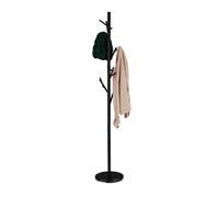 Relaxdays Perchero de Pie Diseño Árbol, Metal, 12 Ganchos, 176x30cm, Guardarropa, Colgador de Chaquetas Estable, Negro