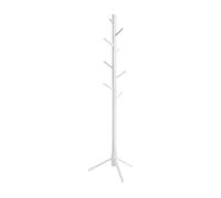 Perchero de pie blanco de madera con 8 ganchos - h175 cm