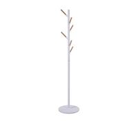 [en.casa] Perchero de Pie Nacka Perchero de Pasillo en Forma de Árbol con Base de Mármol para Entrada Recibidor Oficina Acero 172 cm Ø37 cm - Blanco