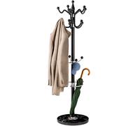 CASARIA Perchero de Pie Árbol 14 Ganchos 175x37Cm Negro