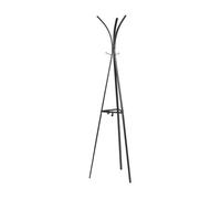 [en.casa] Perchero de Pie Vevelstad para Ropa Sombreros Bolsos con Ganchos Ajustables de Estilo Moderno Acero 181 x 53 x 53 cm - Negro