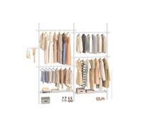 Perchero de Ropa de 3 Niveles Blanco Mate