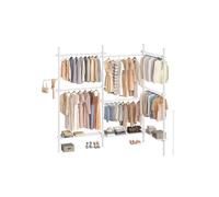 Perchero de Ropa de 3 Niveles Ajustable en Altura Blanco Mate