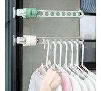 Perchero de Secado de Ropa, 2 Paquetes de Perchas de Viaje portátiles para Hotel, hogar, Soporte Giratorio con Clip, Barra de Ropa montada en la Pared para baño, Dormitorio, lavandería, balcón, Verde