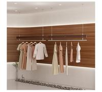 Perchero De Techo Ajustable, Colgador De Ropa De Acero Inoxidable Con Cables De Suspensión, Organizador De Ropa Multiusos, Barra De Armario Extraíble Para Boutiques Y Salas De Exposición(marrón,180cm)