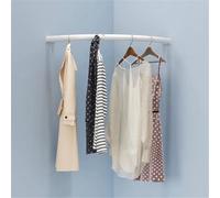 Perchero esquinero montado en la pared, diseño de tubería industrial, organizador de ropa resistente para oficina, entrada, dormitorio, solución de almacenamiento