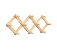 Perchero expandible de madera con múltiples ganchos Organizador de gorras de béisbol Soporte para sombreros de montaje en pared Suministros para la organización del hogar Colgador de pared de madera