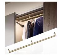 Perchero extensible con extremos y soportes centrales, barra ajustable para colgar en el armario, organizador de armario de metal resistente (140 cm) para soluciones de almacenamiento óptimas