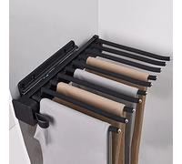 Perchero extensible extraíble para pantalones, rieles dobles de amortiguación, barra de armario de 10/11/22 brazos, organizador de pantalones que ahorra espacio para colgar ropa de montaje lateral