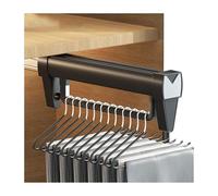 Perchero Extraíble Negro For Pantalones,Barra Extraíble For Armario,riel For Pantalones,riel Silencioso De Tres Secciones For Dormitorio,Armario Tienda Minorista(36cm/14.17in)