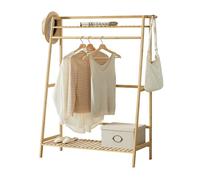 Perchero föglö con 2 estantes y 2 ganchos bambú 139 x 100 x 40 cm natural [en.casa]