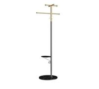 Perchero giratorio de esquina independiente con 8 ganchos, soporte resistente con base redonda de mármol para entrada, diseño de ahorro de espacio para la nización del hogar