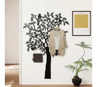 Perchero HOMCOM con 8 ganchos, diseño de pájaros, forma de árbol, moderno, para ropa, sombreros, bolsos, para sala de estar, color negro.