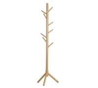 Perchero Independiente - Árbol con Soporte de Madera de 172x38 cm, Perchero de Madera Maciza con 8 Ganchos, Unidad de Almacenamiento Moderna con Acabado Liso y Diseño que Ahorra Espacio | Organizador