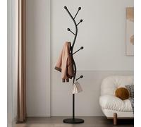 Perchero independiente con base estable, colgador de 8 ganchos para entrada, organiza chaquetas, sombreros, bufandas, bolsas y paraguas