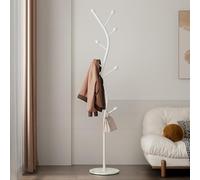 Perchero independiente con base estable, colgador de 8 ganchos para entrada, organiza chaquetas, sombreros, bufandas, bolsas y paraguas