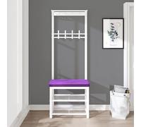 Perchero industrial con almacenamiento de zapatos y banco, unidad de árbol de entrada independiente con ganchos y estante, perfecto para el hogar y la oficina