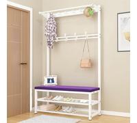 Perchero industrial para zapatos, banco de almacenamiento de entrada con estante desmontable 3 en 1, soporte para árbol de entrada para espacios pequeños, fácil de montar, nizer de árbol