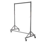 Perchero industrial profesional muy resistente con ruedas - altura regulable hasta 205 cm - capacidad de carga 150 kg - metal cromado de alta calidad
