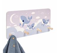 Perchero infantil de pared, colgador 4 ganchos para abrigos y mochilas, decorado
