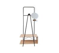 Perchero moa vinthera con espejo negro/natural 180x76x40 cm