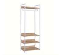 Perchero Moderno de Madera y Acero con Estante para Zapatos - Armario Abierto para Dormitorio, Decoración del Hogar