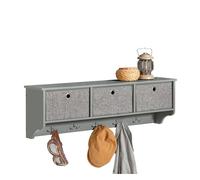 Perchero moderno de pared estantería de pared con 5 ganchos y 3 cajones l100 cm frg282-hg sobuy 100 cm