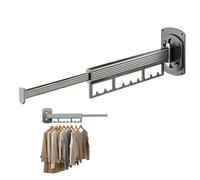 Perchero montado en la pared, colgador de pared para ropa, percha retráctil plegable, perchero, soporte de pared, accesorios de lavandería, perchas plegables que ahorran espacio