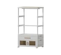 Perchero móvil multifuncional con cajón, ideal para dormitorio y lavandería, ahorro de espacio, elegante soporte de ropa para uso doméstico