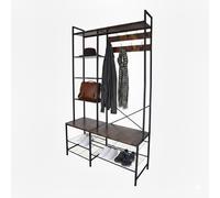 Relaxdays Armario Estilo industrial marrón oscuro,negro