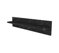 [en.casa] Perchero Mural Hammarö con 10 Ganchos Perchero con Estante de Pared para Sombreros Chaquetas Bolsos Recibidor Aglomerado 80 x 13 x 18 cm Efecto mármol negro