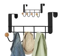 Perchero para colgar sobre la puerta, ganchos resistentes de 22 x 12 cm, uso eficiente del espacio, diseño antideslizante resistente al óxido, organizador de toallas que ahorra espacio para