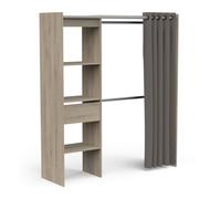 Perchero para Ropa de Madera de Roble Chicago - Vestidor Extensible - Fabricado en Francia - Práctico y Funcional (168,2 cm x 50 cm x 187 cm)