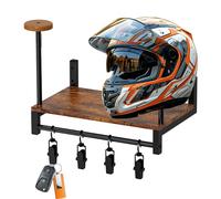 Perchero para sombrero de motocicleta, soporte de pared para perchero | Colgador de pared para sombreros,Estante de almacenamiento montado en la , organizador de sombreros de madera con 4 clips p