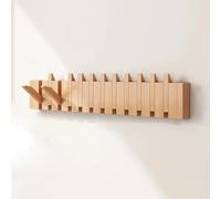 Perchero Pared Haya Maciza Abatible Diseño Piano, Compacto Multiuso